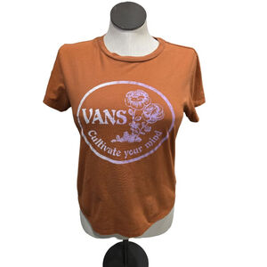 Women's Vans Brown/ Orange Graphic Tee Shirt Size L